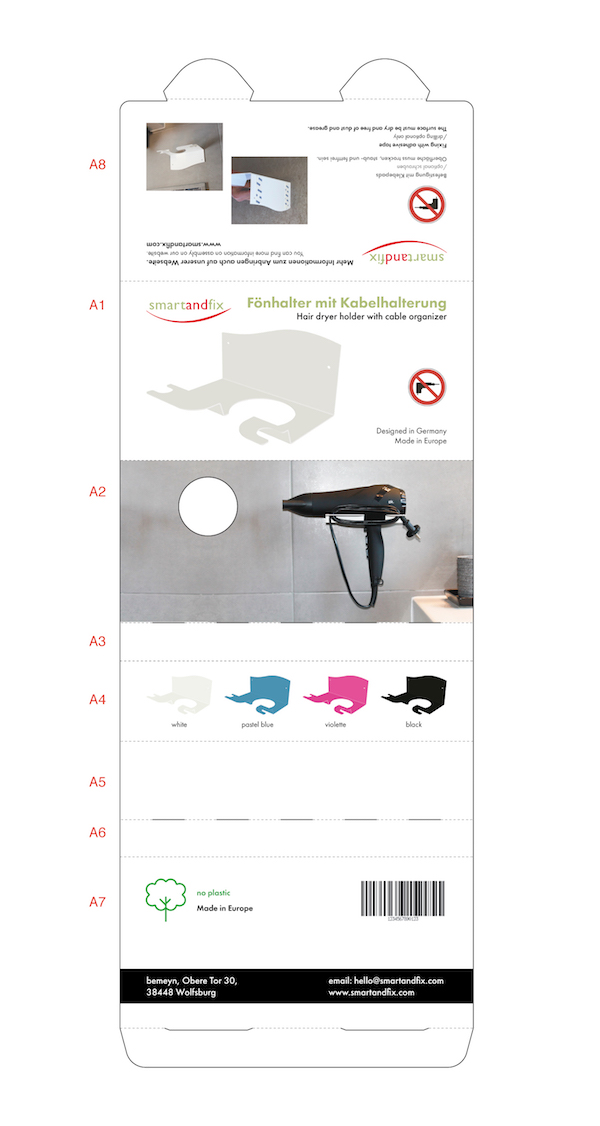 holder-packaging hair dryer holder from smartandfix packaging